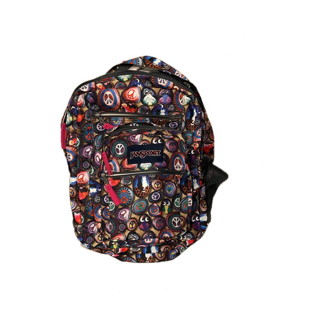 JanSport Big Student 3 Section Peace Sign Pattern Backpack
